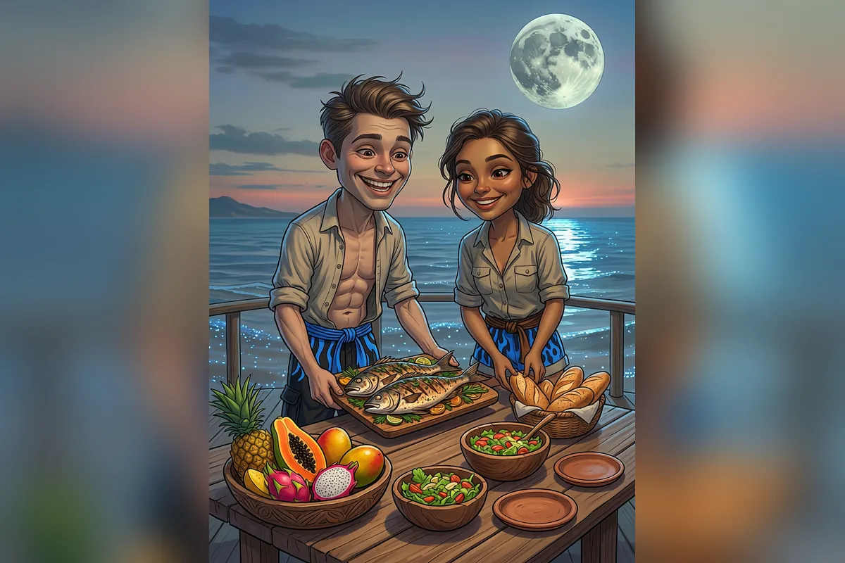 A Moonlight Feast — Max and Pei Set the Table